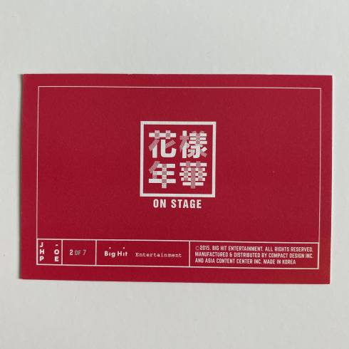 BTS '花樣年華 ON STAGE' 2015 MINI PHOTOCARD - J-HOPE (2/7)